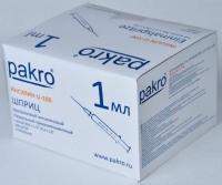 1 мл трехкомпонентный шприц Pakro инсулиновый U100 , с иглой 0,3х13, 100 шт купить в Тюмени