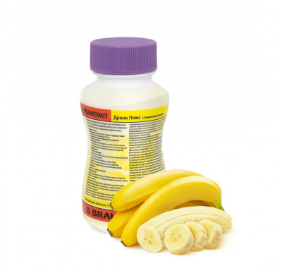 Нутрикомп Дринк Плюс банановый 200 мл. в пластиковой бутылке купить оптом в Тюмени